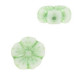 Abalorio flor de cristal checo 9mm - Blanco suave verde 03000/54322